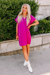 Effortless Radiance Shift Dress in Orchid
