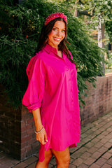 Major Icon Tunic Dress In Hot Pink