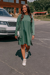 Always There For You T-Shirt Dress In Light Hunter Green