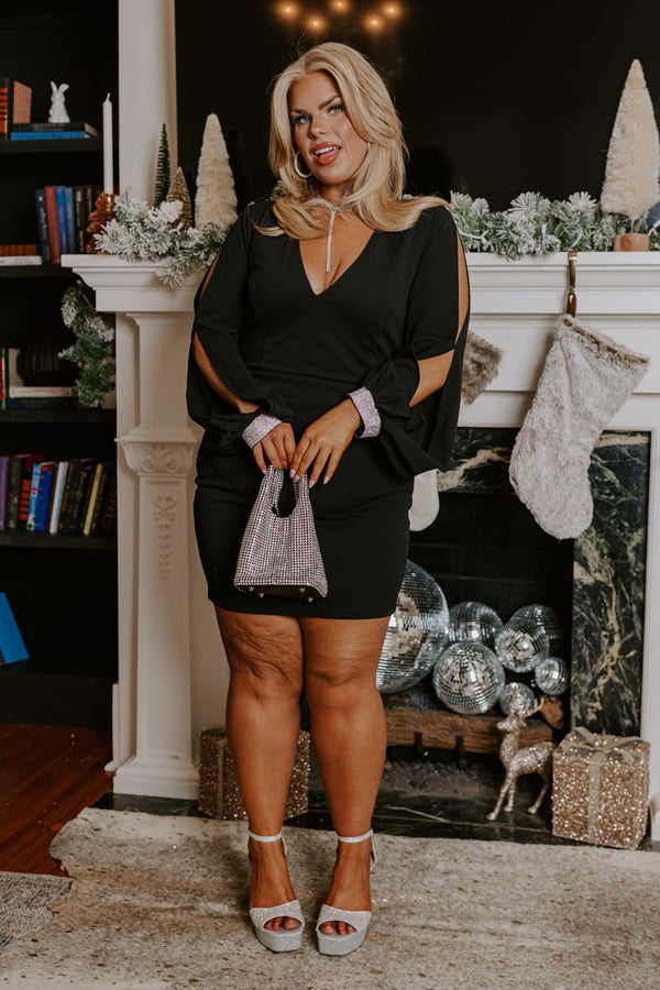 Material Girl Mini Dress in Black Curves