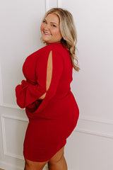 Material Girl Mini Dress in Red Curves