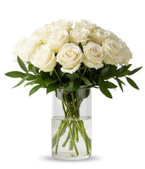 24 Long Stemmed White Roses bloomexusa