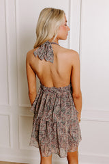 Convo Over Cocktails Tiered Mini Dress in Grey
