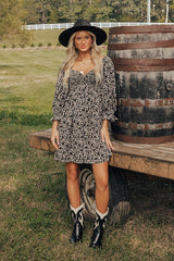 Small Town Cutie Floral Mini Dress in Black