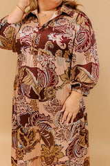 Wine Mixer Meet Up Satin Floral Midi Curves