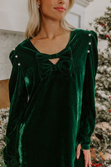 Vino At Midnight Velvet Mini Dress