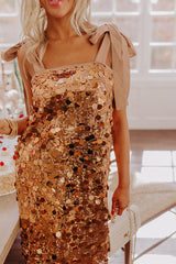 Full Of Glam Sequin Midi in Copper