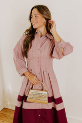 Hopeless Romantic Button Down Midi in Dusty Purple