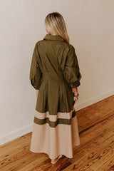 Hopeless Romantic Button Down Midi in Army Green