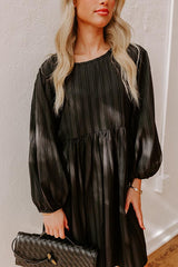Vermont Stroll Stripe Mini Dress in Black