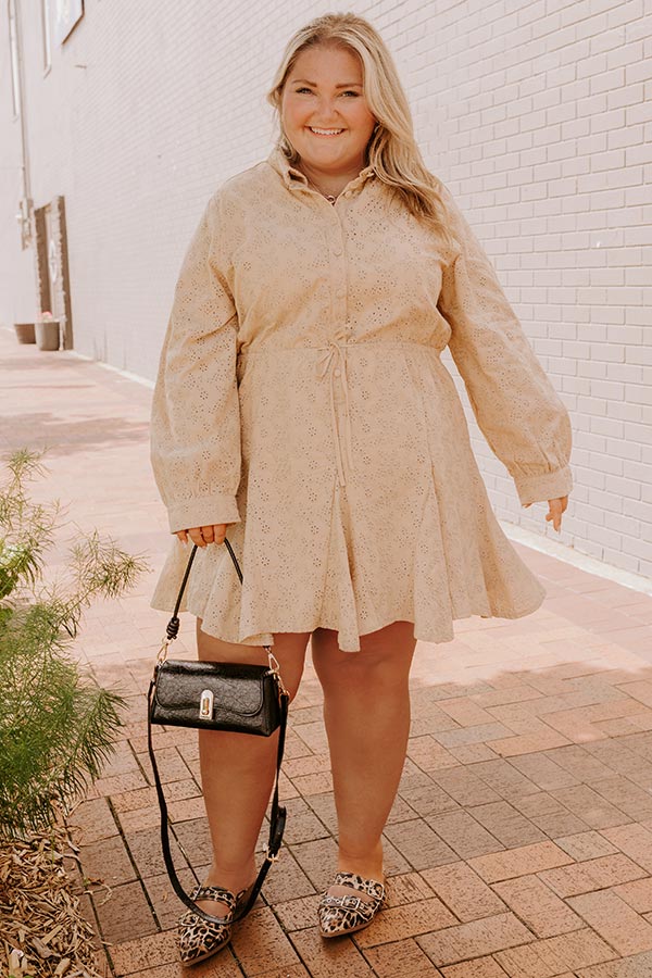 Blissful Smile Eyelet Mini Dress Curves