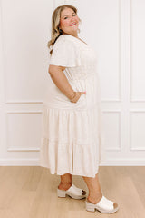 Beach Cottage Tiered Midi Dress Curves