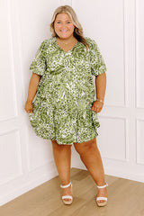 Palm Petal Breeze Mini Dress Curves