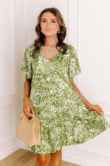 Palm Petal Breeze Mini Dress