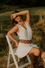Boardwalk Brunch Babydoll Mini Dress In White