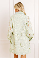 Chardonnay Toast Floral Embroidered Mini Dress