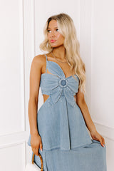 Amalfi Whisper Denim Tiered Maxi Dress
