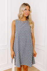 Style Check Eyelet Mini Dress
