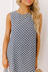 Style Check Eyelet Mini Dress