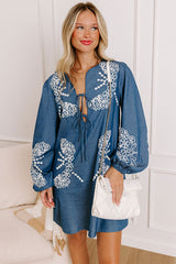 Brunch Chic Embroidered Mini Dress