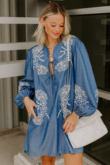 Brunch Chic Embroidered Mini Dress