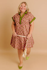Cider Dreams Mini Dress in Olive Curves