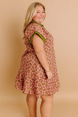 Cider Dreams Mini Dress in Olive Curves