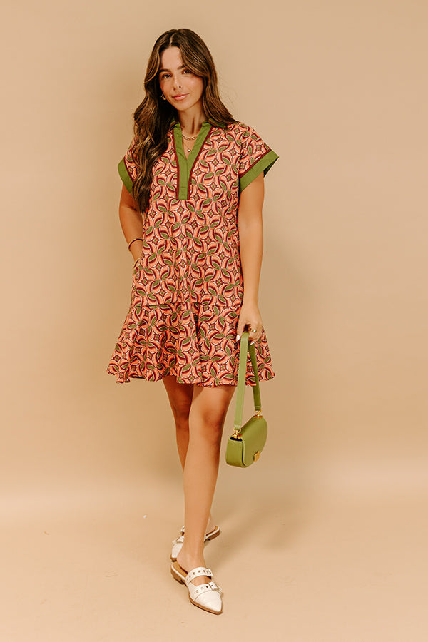 Cider Dreams Mini Dress in Olive