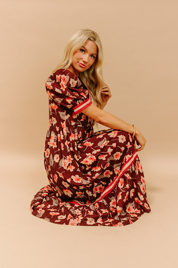 Harvest Blossom Floral Midi Dress