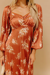 Sweet Whimsy Floral Satin Midi