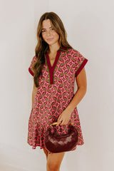 Cider Dreams Mini Dress in Sangria