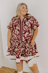 Vineyard Dream Floral Mini Dress Curves