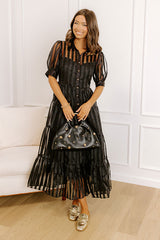 Pinot Noir Sippin Organza Midi Dress