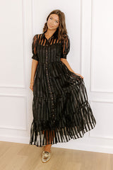 Pinot Noir Sippin Organza Midi Dress