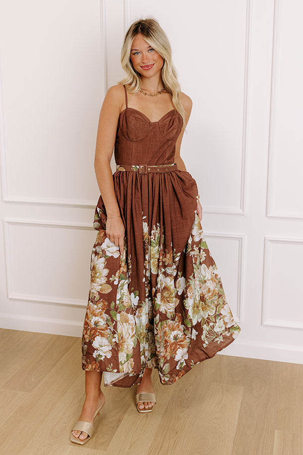Harvest Festivities Floral Midi Dress