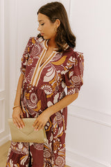 Meadow Merlot Floral Midi Dress