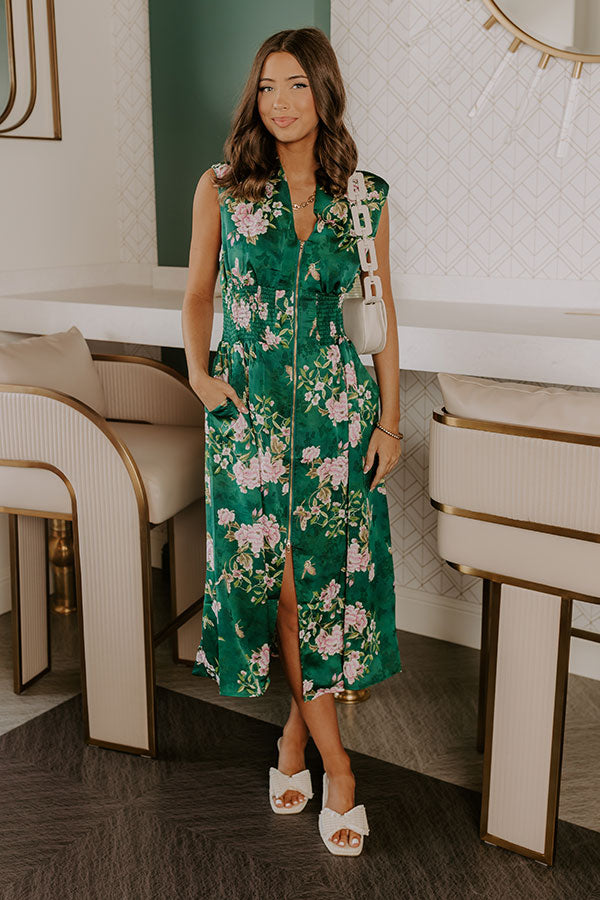 Paris Gardens Floral Midi Dress