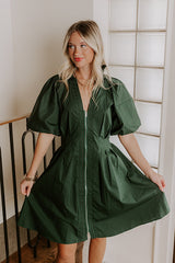 Napa Girls Trip Mini Dress in Hunter Green