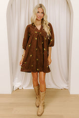 Harvest Lane Embroidered Corduroy Mini Dress