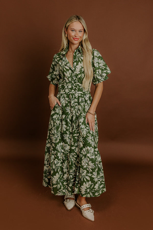 Floral Estate Button Down Midi Dress