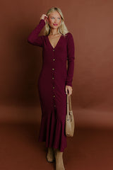 Midtown Views Ribbed Midi Dress
