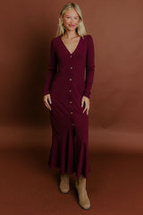 Midtown Views Ribbed Midi Dress