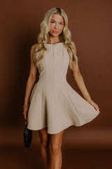 Penthouse Party Mini Dress in Iced latte