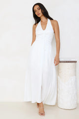 Ocean Kiss Halter Maxi Dress White