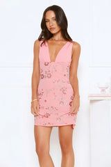Sugar Satin Mini Dress Pink