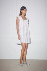 Capped Sleeve Dress - White