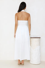 Ocean Kiss Halter Maxi Dress White
