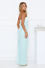 Saltwater Siren Strapless Sequin Maxi Dress Mint