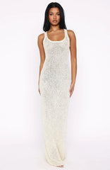 Trying To Forget Me Knit Maxi Dress Cream