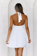 College Days Halter Mini Dress White